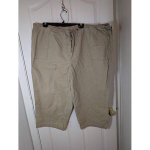L.L.Bean 100% Cotton‎ Capris Drawstring Elastic Waist Cropped Pants Plus Size 3x